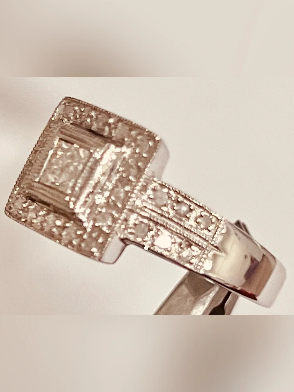 💍Diamond Ring 14K Solid White Gold Engagement Wedding Cocktail Size 7 Women’s